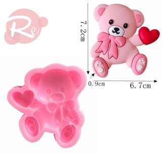 [SIÊU RẺ❤️] – Khuôn Silicon - Gấu tim - Trang trí bánh sinh nhật bánh kem