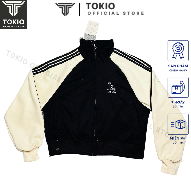 Áo khoác nỉ croptop dáng rộng siêu xinh phong cách Hàn Quốc, Áo khoác thu đông nữ hoodie zip TOKIO TK08