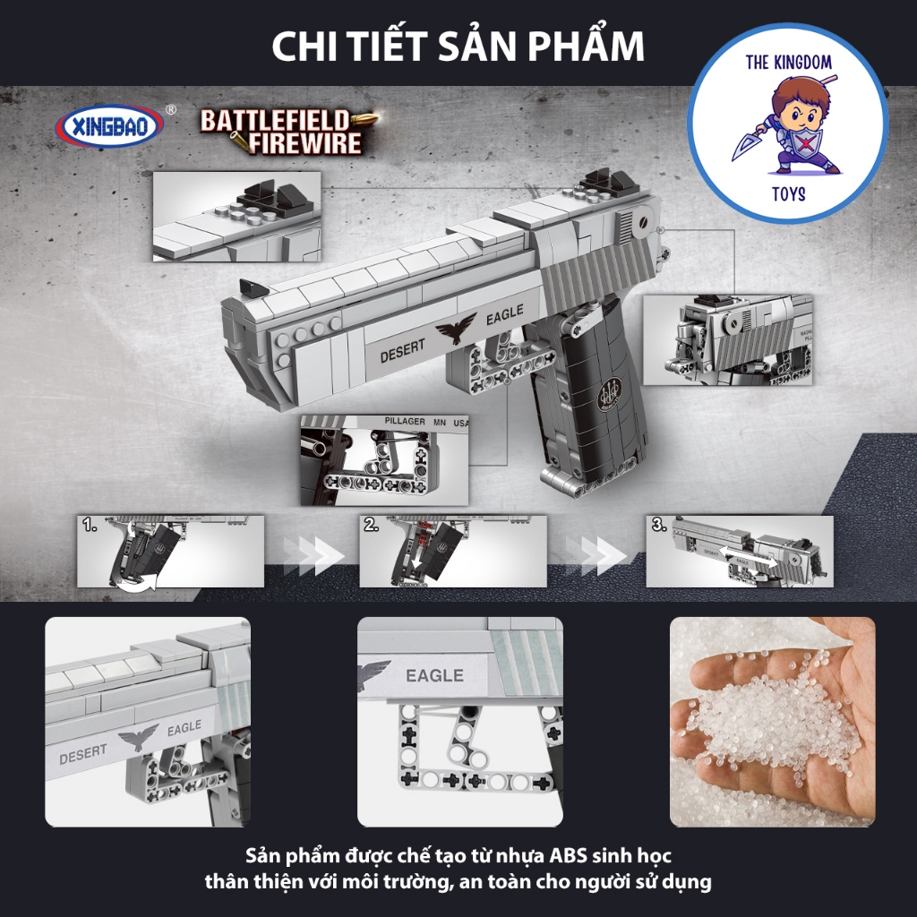 Đồ Chơi Lắp Ráp PUBG Lục DE Desert Eagle Trong Game CSGO Cảnh Sát Quân Đội Đồ Chơi Cho Bé