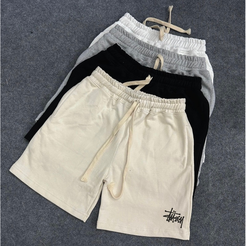 Quần Short Stussy Basic Form Unisex Nam Nữ - Quần Short Đùi Nỉ Chân Cua