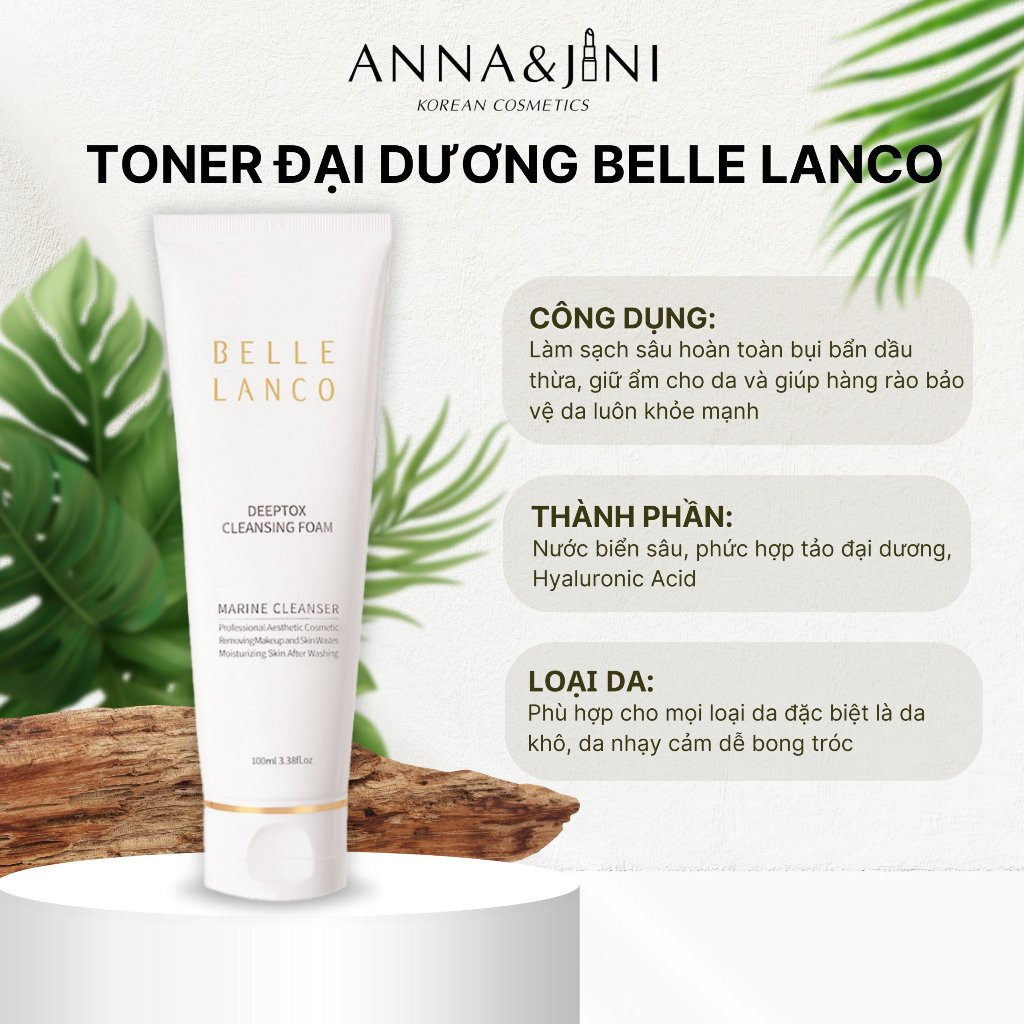 Sữa rửa mặt Belle Lanco - Deeptox cleansing foam