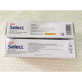 Combo 2 Túi zipper thực phẩm Coop Select size M 30 túi