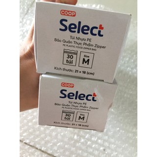 Combo 2 Túi zipper thực phẩm Coop Select size M 30 túi