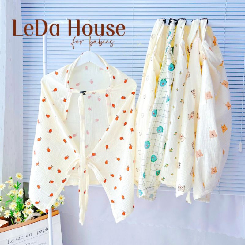 Choàng cho con bú Choàng chống nắng che chắn cho bé sơ sinh khi đi xe máy MUSLIN 90*120cm
