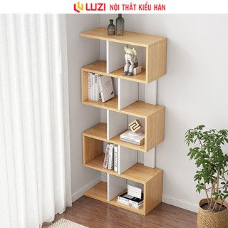 Kệ sách gỗ đứng để sàn decor kiểu hàn gỗ mdf phủ melamin chống xước Luzi - Zp99