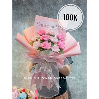 Bó hoa sáp 10 bông ( chọn màu hoặc giấy gói khác ib shop)