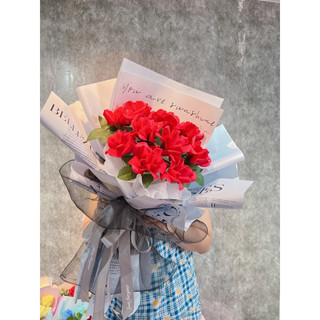 Bó hoa sáp 10 bông ( chọn màu hoặc giấy gói khác ib shop)