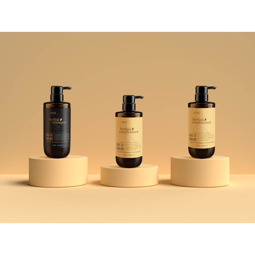 COMBO Dầu Gội, Dầu Xả Thảo Dược Bồ Kết, Hà Thủ Ô Đỏ PIZKIE 500ML Kích Thích Mọc Tóc, Sạch Gàu, Giúp Tóc Chắc Khoẻ