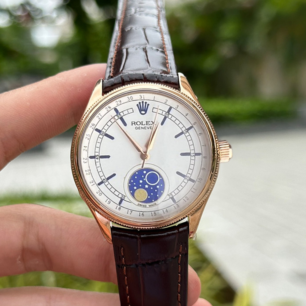 Đồng Hồ Rolex Nữ - Đồng Hồ Rolex Japan Watch Dây Da Mềm Chống Nước Tốt Bảo Hành 12 Tháng Size 37mm