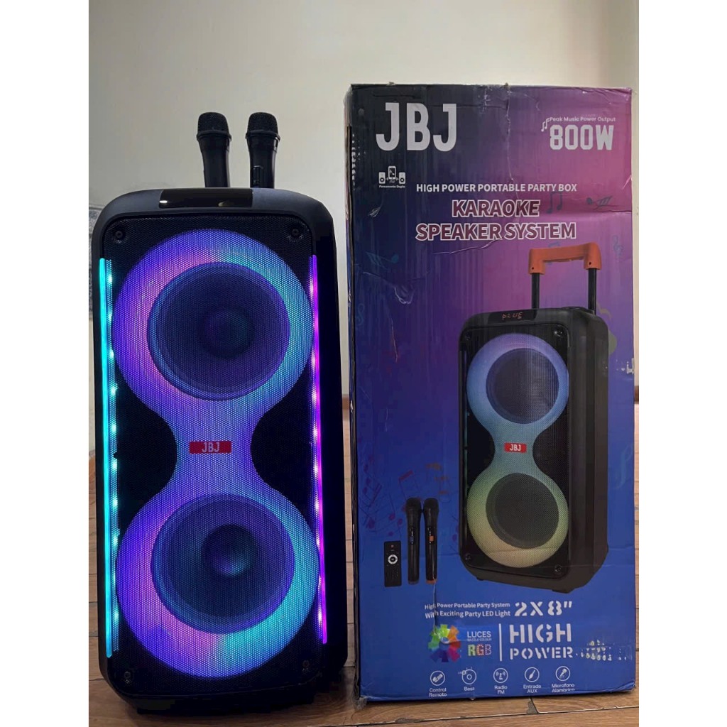 Loa Bluetooth  karaoke kèm 2 micro không dây JBJ.
