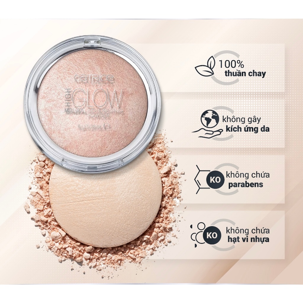 Phấn bắt sáng Catrice High Glow Mineral Highlighting Powder 8g