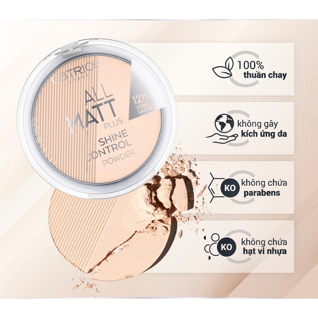 Phấn phủ Catrice All Matt Plus Shine Control Powder 10g