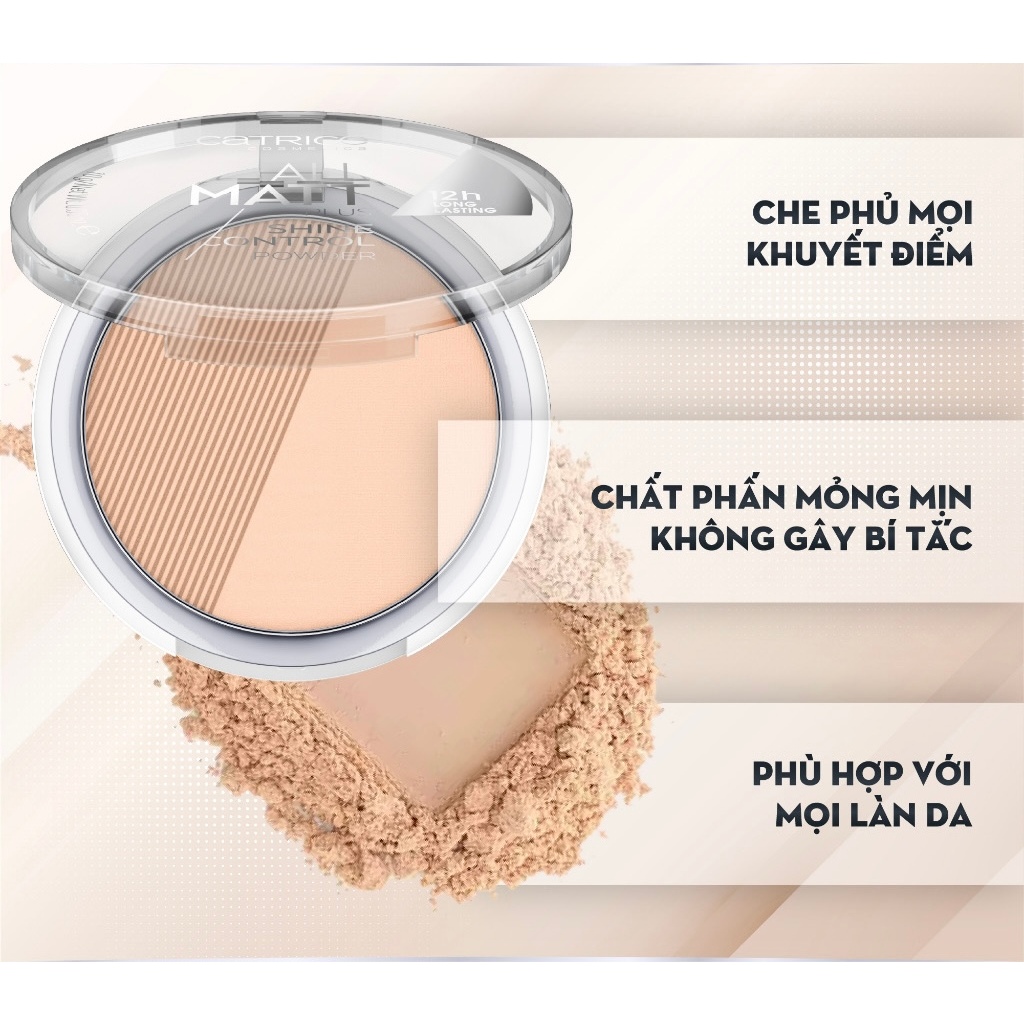 Phấn phủ Catrice All Matt Plus Shine Control Powder 10g