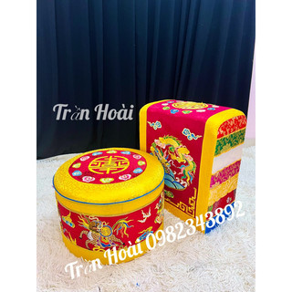 Phụ Kiện hầu Đồng - Đôn Hầu , Gối vỗ hầu đồng hàng gấm đẹp màu đỏ đô