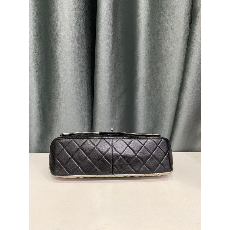 Túi si hiệu CN Classic Reissue của Pháp bạc & đen da thật