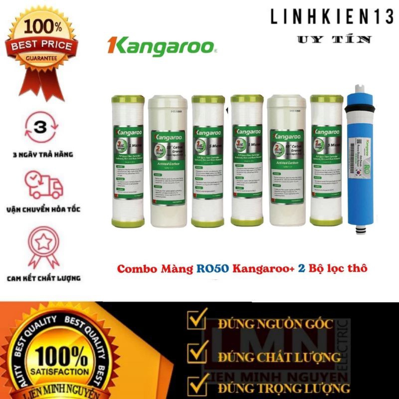 Combo màng RO DOW 50GPD Kangaroo