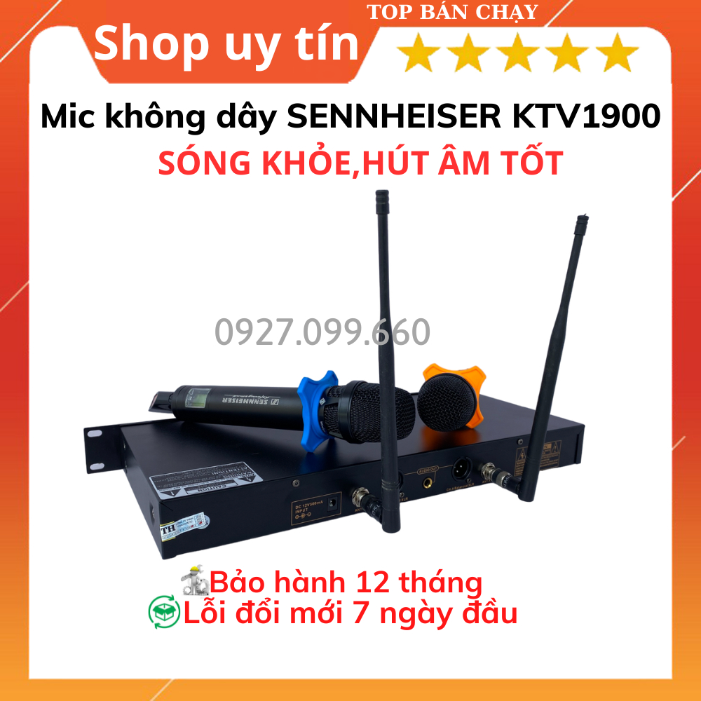 Micro không dây SENHEISER KTV1900 Hút âm cực tốt, tiếng hát nhẹ nhàng. Bộ micro dành cho mọi dàn karaoke gia đình.