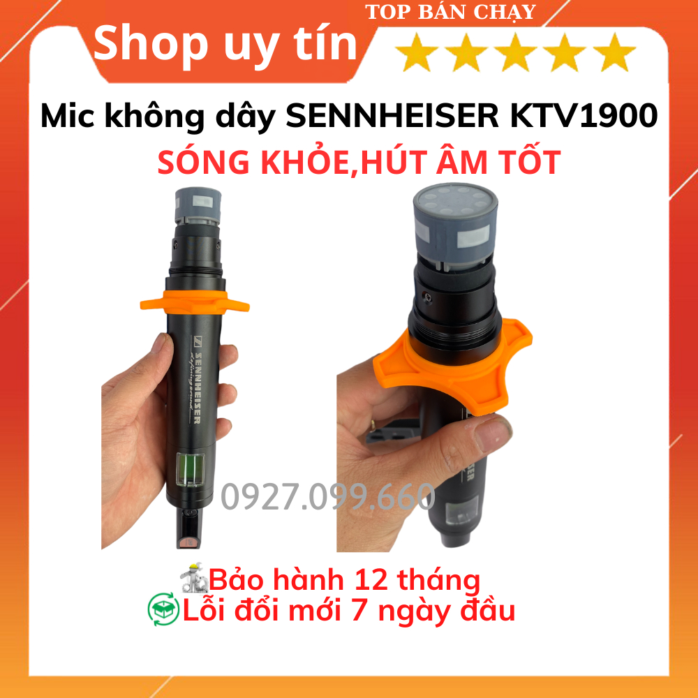 Micro không dây SENHEISER KTV1900 Hút âm cực tốt, tiếng hát nhẹ nhàng. Bộ micro dành cho mọi dàn karaoke gia đình.