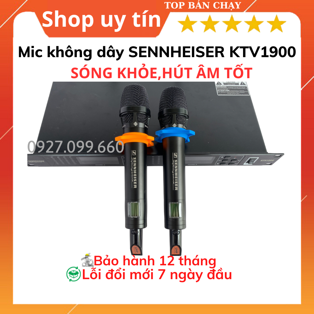 Micro không dây SENHEISER KTV1900 Hút âm cực tốt, tiếng hát nhẹ nhàng. Bộ micro dành cho mọi dàn karaoke gia đình.