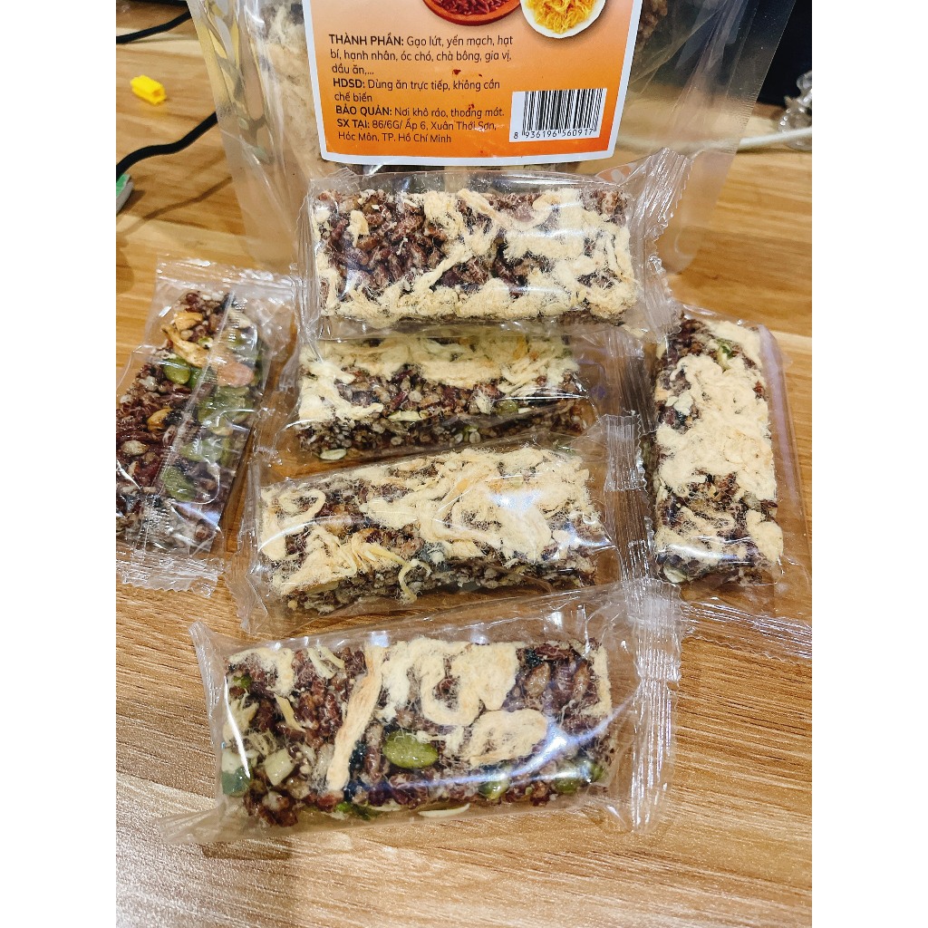 Thanh Gạo Lứt Chà Bông Ăn Kiêng Healthy, Thanh Ngũ Cốc, Thanh Cơm Lứt Mix Hạt Chà Bông