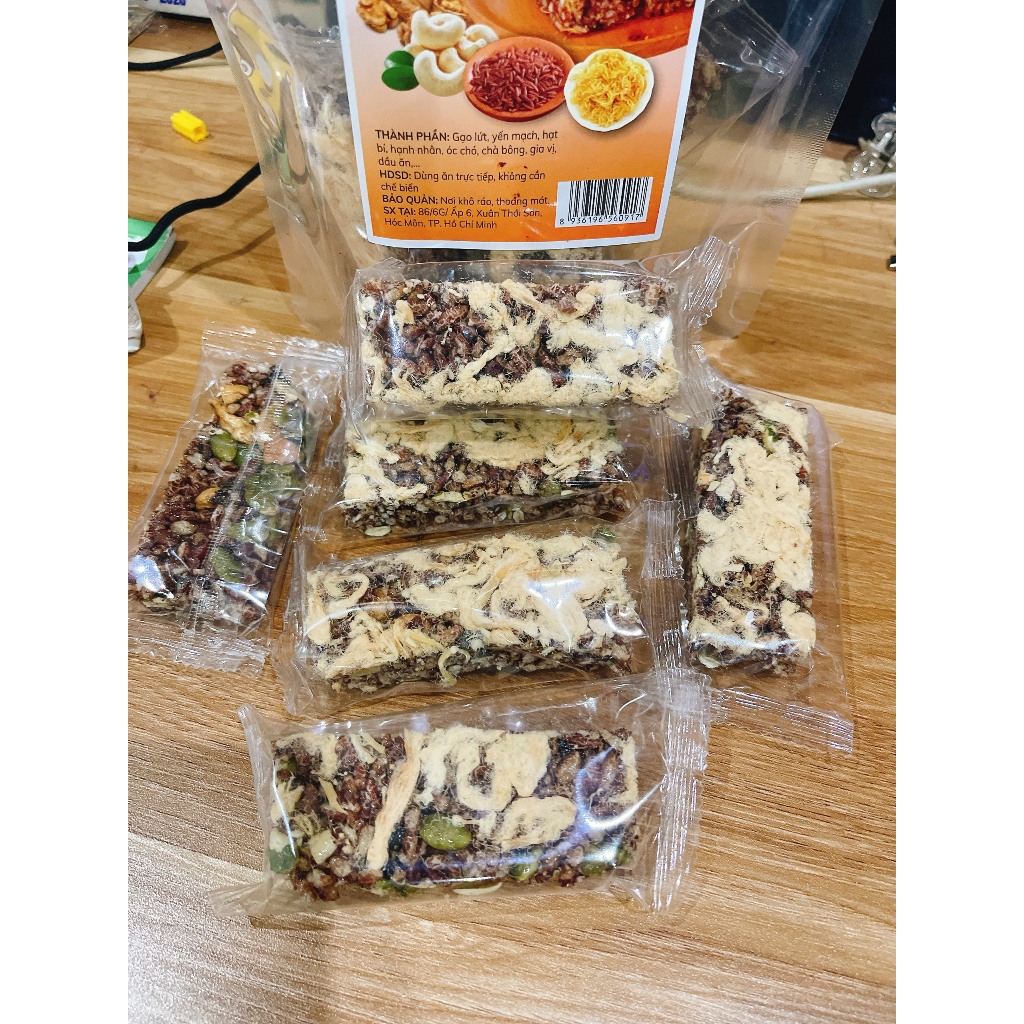 Thanh Gạo Lứt Chà Bông Ăn Kiêng Healthy, Thanh Ngũ Cốc, Thanh Cơm Lứt Mix Hạt Chà Bông