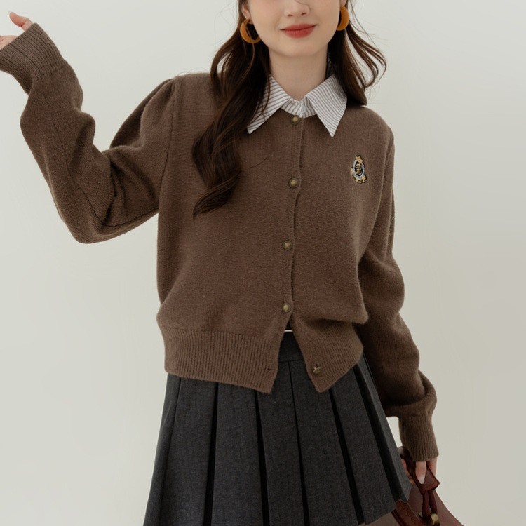 Áo khoác cardigan, áo len phối cổ sơ mi tay dài mền mịn phong cách hàn quốc Thời Trang B.Y Tea Clothing