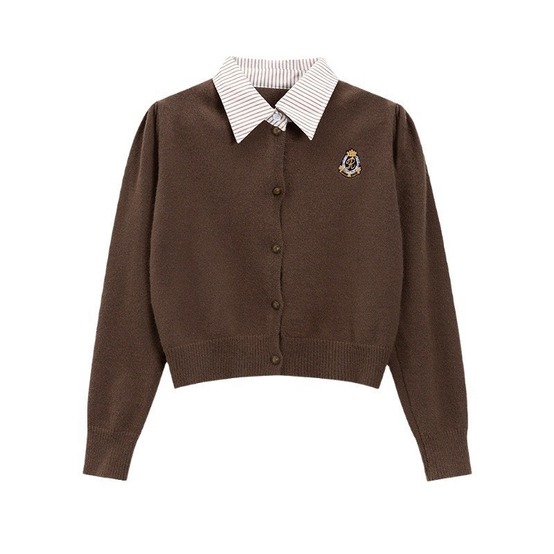 Áo khoác cardigan, áo len phối cổ sơ mi tay dài mền mịn phong cách hàn quốc Thời Trang B.Y Tea Clothing