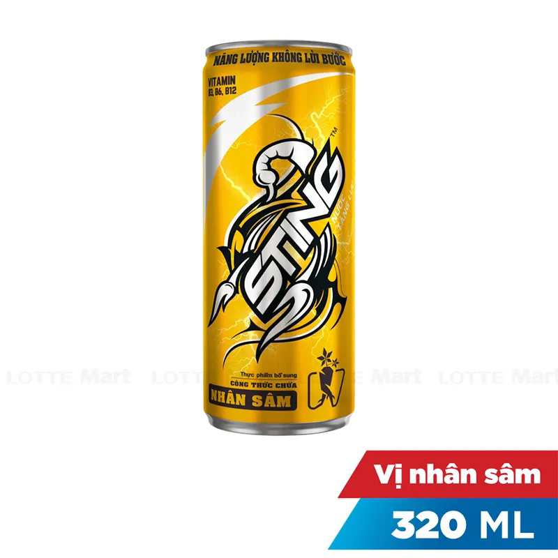 Nước tăng lực Sting vàng 6 lon 320ml