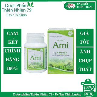 Viên Rau Ami - Hỗ trợ bổ sung chất xơ, hỗ trợ nhuận tràng, hỗ trợ giảm tình trạng táo bón Hộp 60 Viên