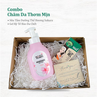 Combo Chăm Da Thơm Mịn (Sữa Tắm Hương Hoa Đào & Gel Kỳ Body)