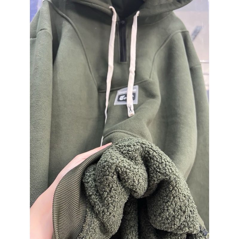 Áo nỉ hoodie lông cừu logo ACKM