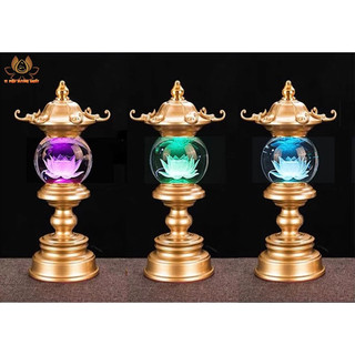 CẶP 2 CÂY ĐÈN LED HOA SEN PHA LÊ THỜ CÚNG TRANG TRÍ