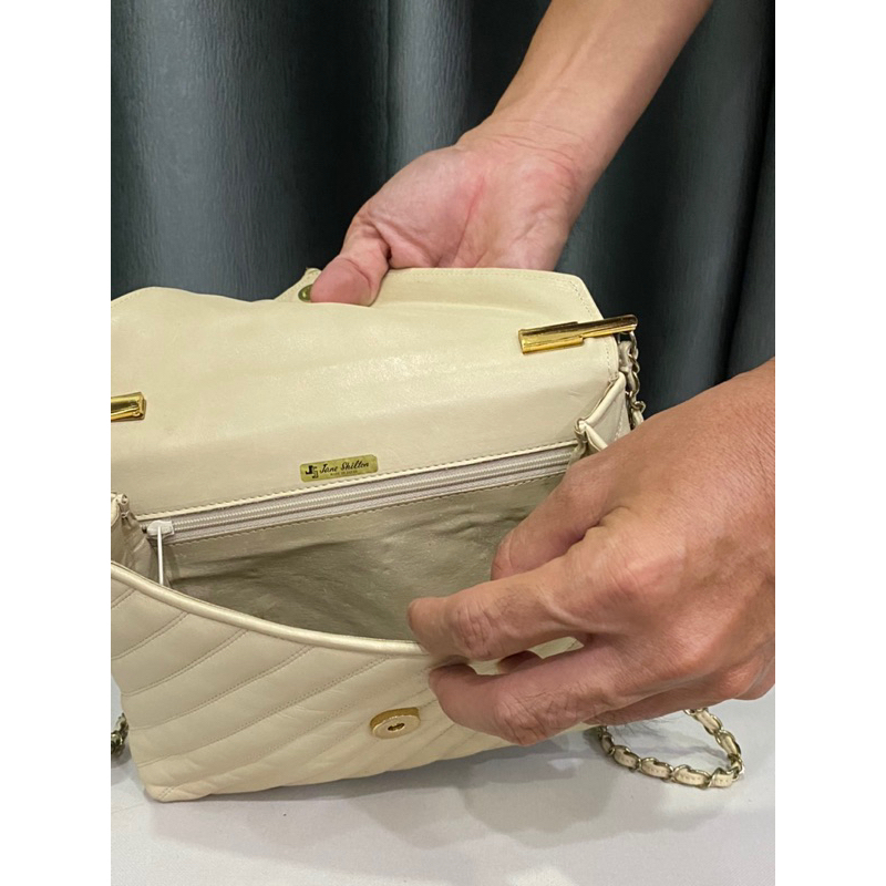 Túi si hiệu JANE SILTON của Nhật Bản form lá thư da thật