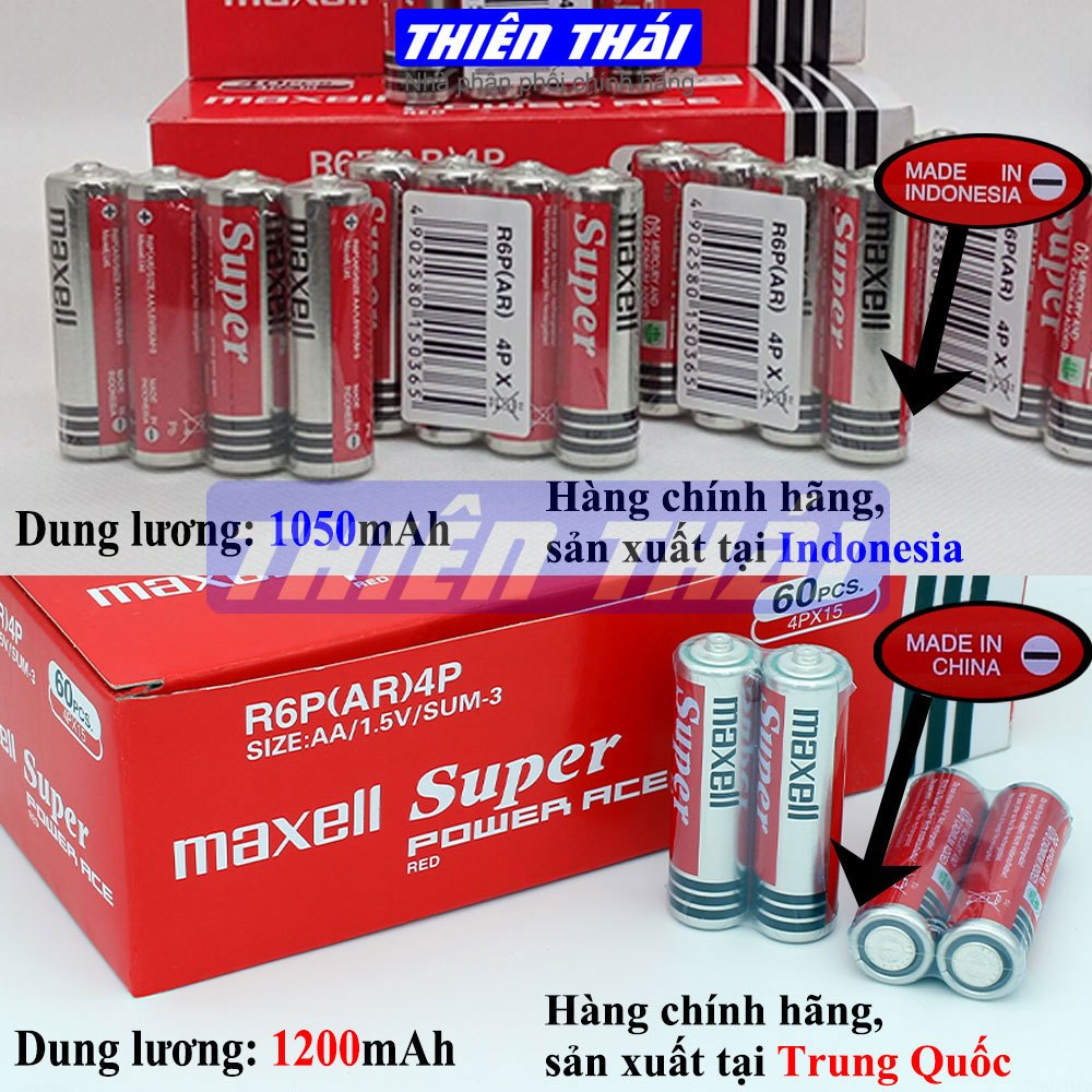 Hộp 40 viên pin AA maxell R6P,pin tiểu hàng chính hãng,Hộp 60 viên,pin AA SealPower,R6P pin tiểu hàng chính hãng