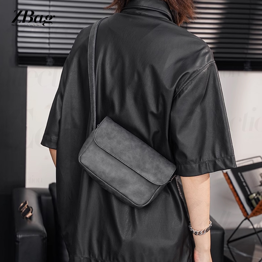 Túi xách da nam đeo chéo dáng basic , Túi đeo chéo nam da PU cao cấp màu đen nâu xám , Túi nam giá rẻ mã TD01