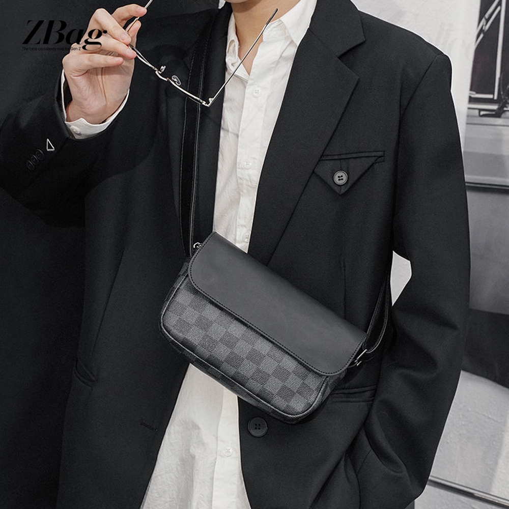 Túi xách da nam đeo chéo dáng basic , Túi đeo chéo nam da PU cao cấp màu đen nâu xám , Túi nam giá rẻ mã TD01