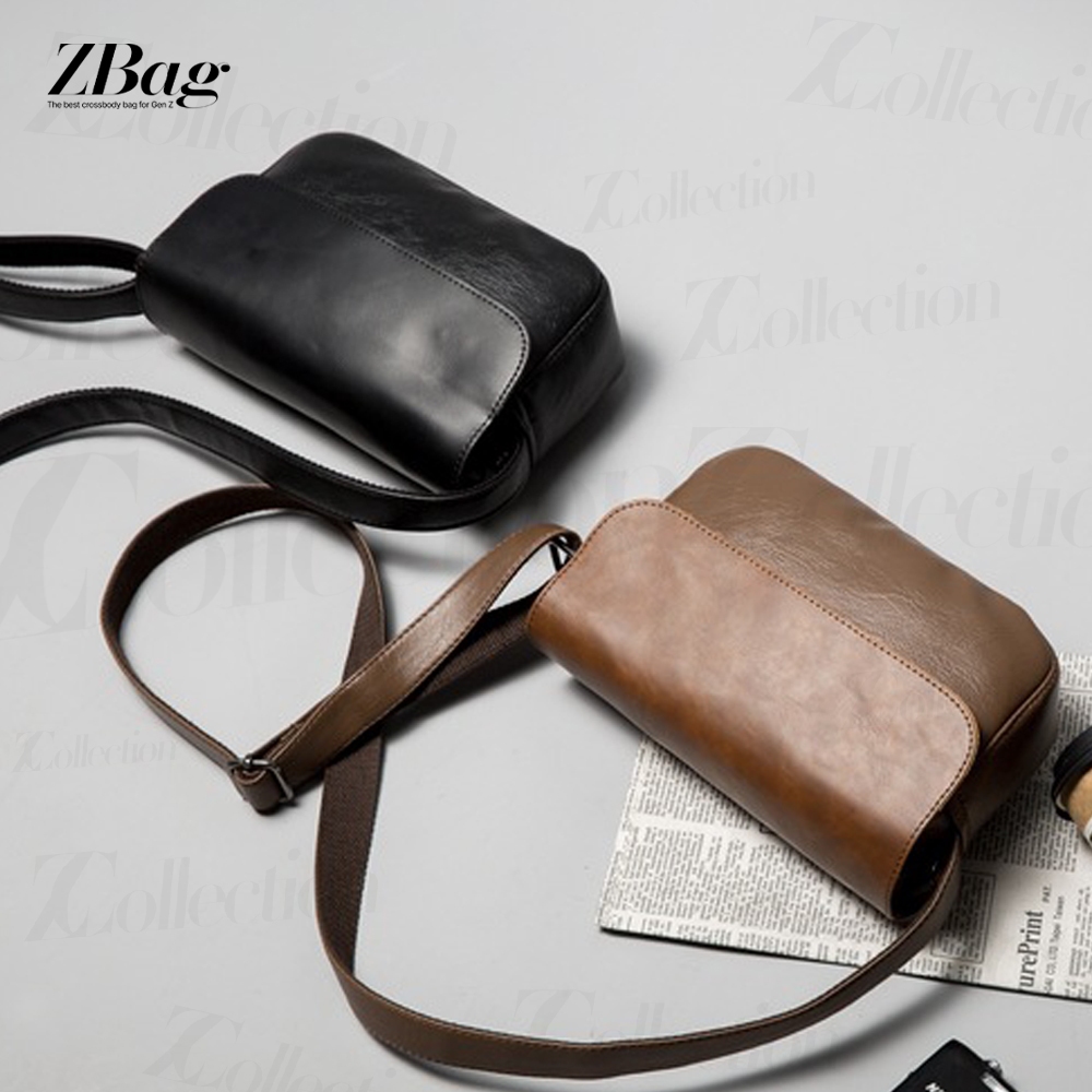 Túi xách da nam đeo chéo dáng basic , Túi đeo chéo nam da PU cao cấp màu đen nâu xám , Túi nam giá rẻ mã TD01