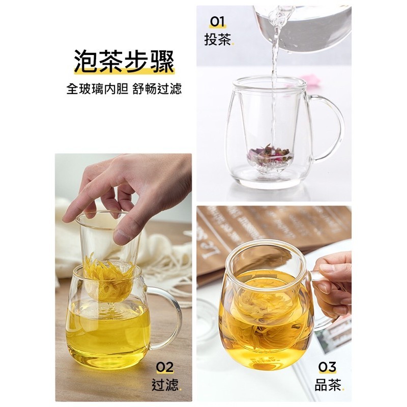 Cốc Thủy Tinh Trong Suốt 2 Lớp có nắp đậy và lõi lọc Chịu Nhiệt 350ml - 500ml
