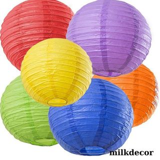Đèn lồng Giấy tròn 40cm/30cm/25cm/20cm phong cách Nhật Bản trang trí trường học, mầm non, siêu thị decor khách sạn HM
