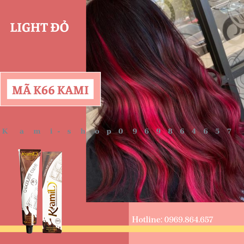 Thuốc nhuộm tóc màu light xanh, light đỏ chính hãng Kami (Màu +oxy +collagen)