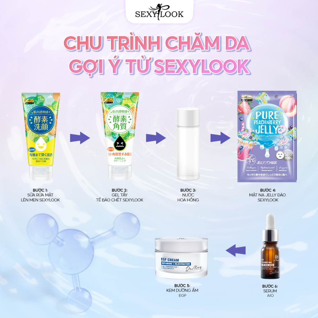 Mặt Nạ Thạch Jelly Đào SEXYLOOK Sáng Da Dưỡng Trắng (Hộp 3 Miếng x 38ml)