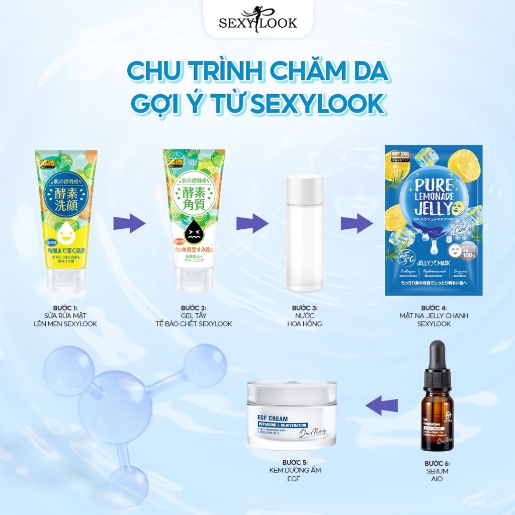 Mặt Nạ Thạch Jelly Chanh SEXYLOOK Cấp Ẩm Làm Mát (HỘP 3 MIẾNG)