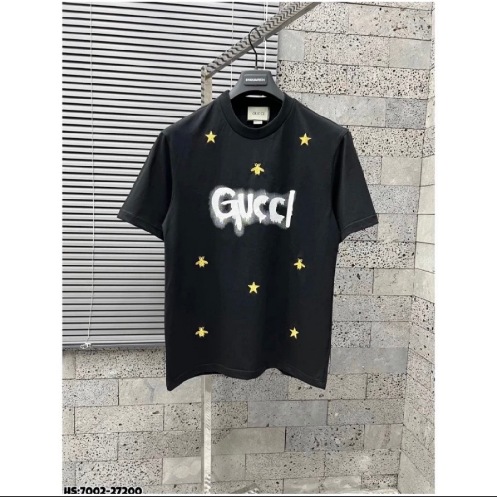 Áo Phông Gucci Thêu Ong Cao Cấp - Áo Phông Nam Nữ Cổ Tròn Thêu Hình Ong Độc Đáo Form Chuẩn