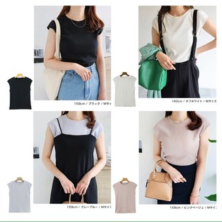 |A04| Áo thun gân cổ tròn tay hến xuất Nhật