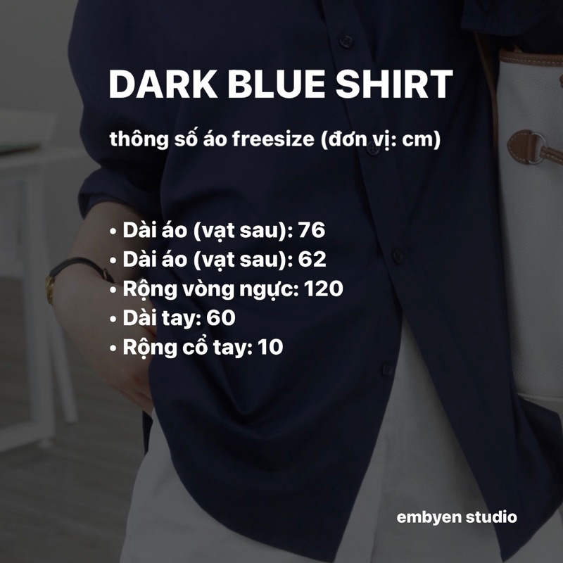 Áo sơmi freesize vải mát Dark Blue