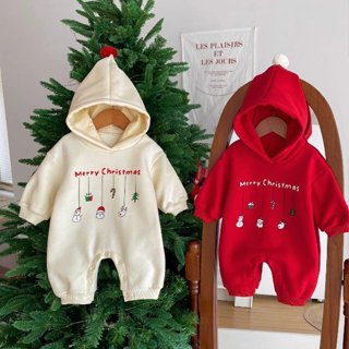 Quần áo trẻ em DAKIMI Chất Nỉ Bông ấm áp, Bộ body cho bé họa tiết Giáng sinh, Bodysuit cho bé trai bé gái từ 0-12M