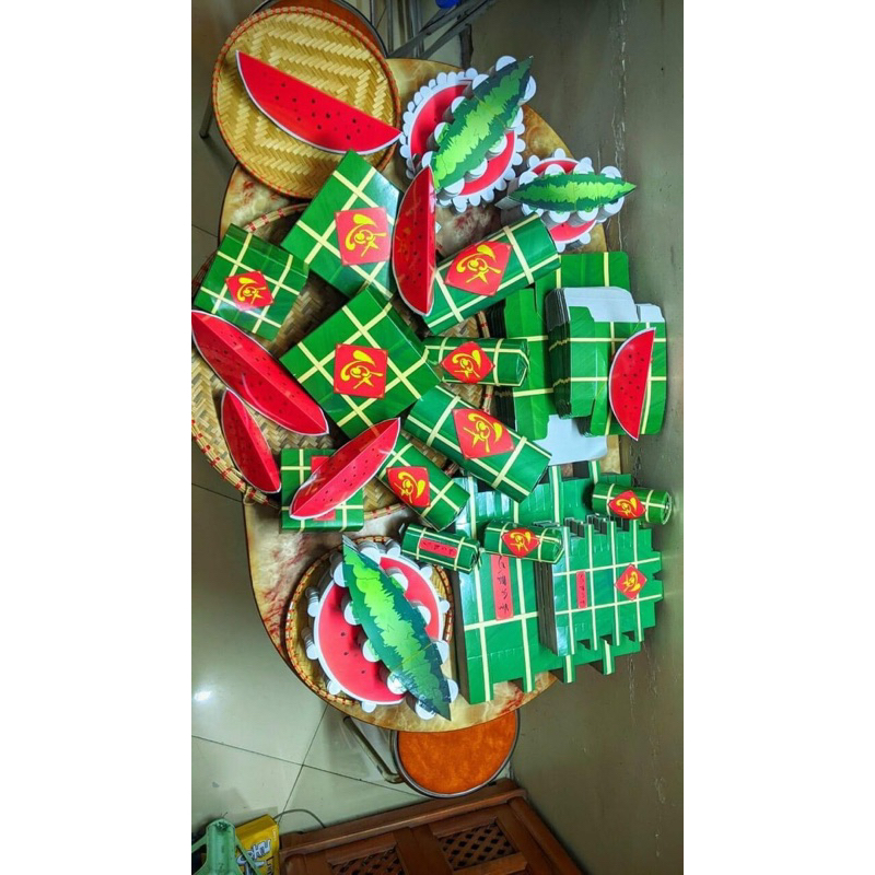 Mô hình bánh chưng bánh / bánh tét  / dưa hấu giả trang trí Tết