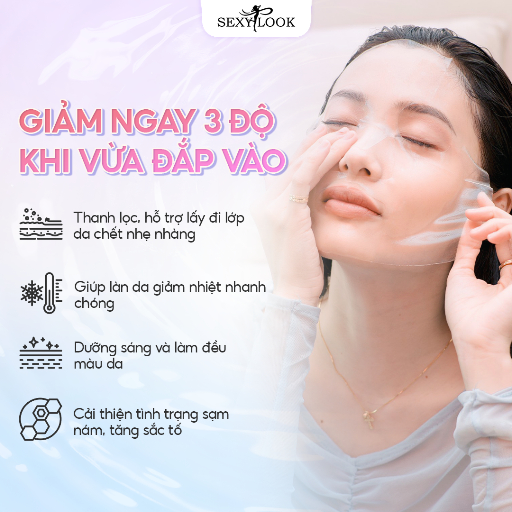 Mặt Nạ Thạch Jelly Đào Sáng Da Dưỡng Trắng SEXYLOOK Miếng Lẻ 38ml