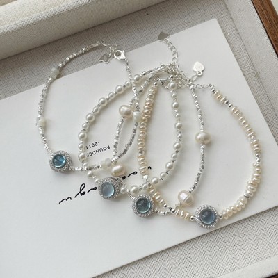 Vòng Tay Ngọc Trai Mix Charm Pandora Bạc 925 Màu Xanh - Ngọc Trai Trường Thịnh