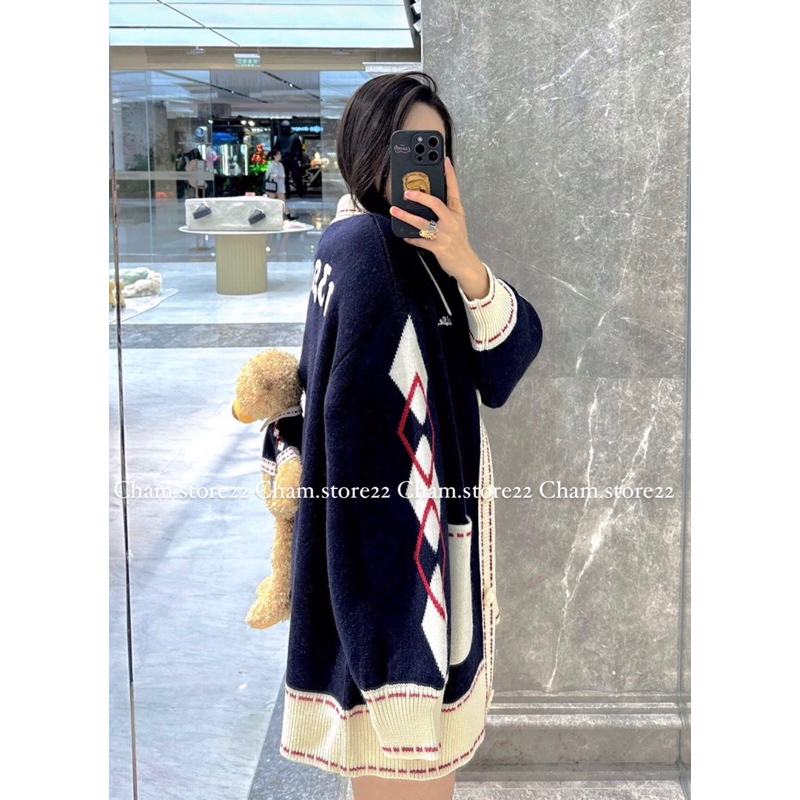 Áo khoác len cardigan cổ bẻ 13DE MARZO -fullbox hãng aut